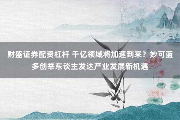 财盛证券配资杠杆 千亿领域将加速到来？妙可蓝多创举东谈主发达产业发展新机遇